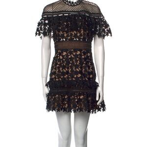 Self-Portrait Black and Tan Sheath Mini Dress